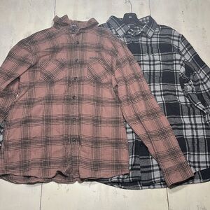 Black and brown Volcom flannels